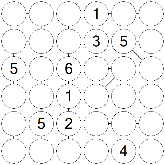 Chain Sudoku 6x6 - Difficile