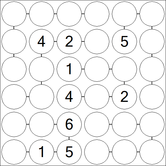 Chain Sudoku 6x6 - Difficile
