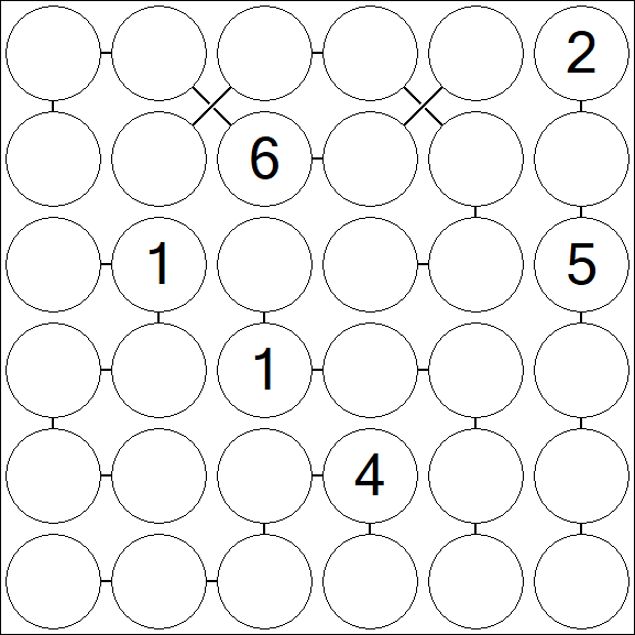 Chain Sudoku 6x6 - Difficile