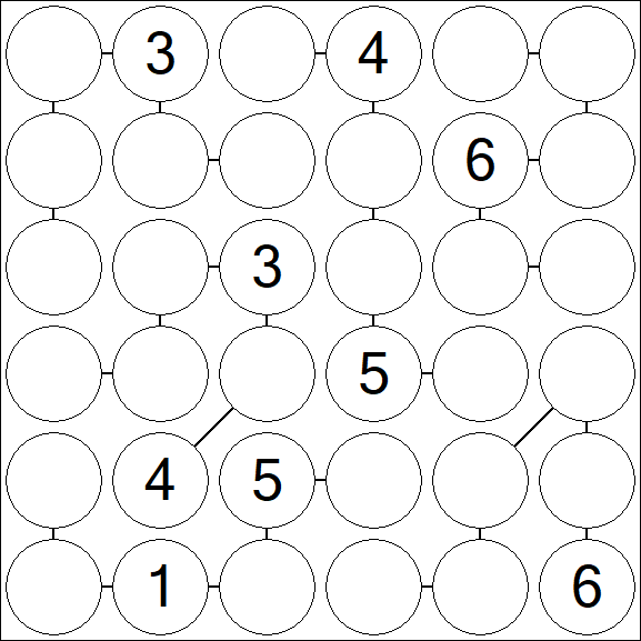 Chain Sudoku 6x6 - Difficile