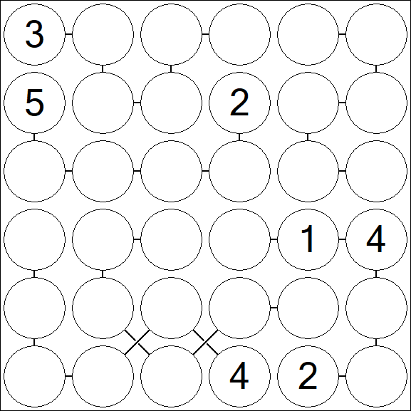 Chain Sudoku 6x6 - Difficile