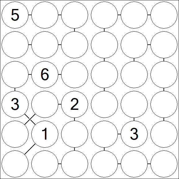 Chain Sudoku 6x6 - Difficile
