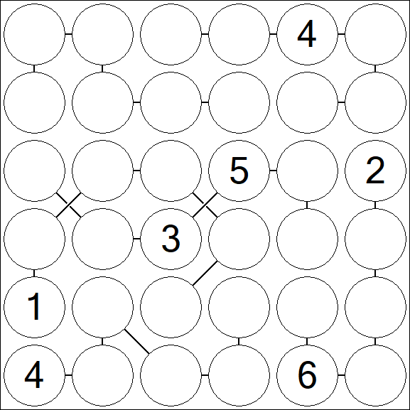 Chain Sudoku 6x6 - Difficile