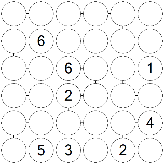 Chain Sudoku 6x6 - Difficile