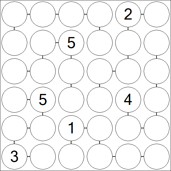 Chain Sudoku 6x6 - Difficile