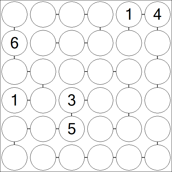 Chain Sudoku 6x6 - Difficile