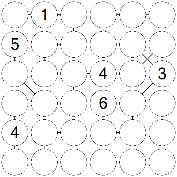 Chain Sudoku 6x6 - Difficile
