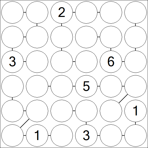 Chain Sudoku 6x6 - Difficile