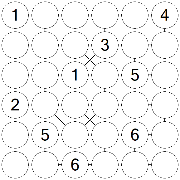 Chain Sudoku 6x6 - Difficile