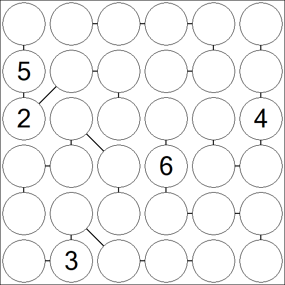 Chain Sudoku 6x6 - Difficile