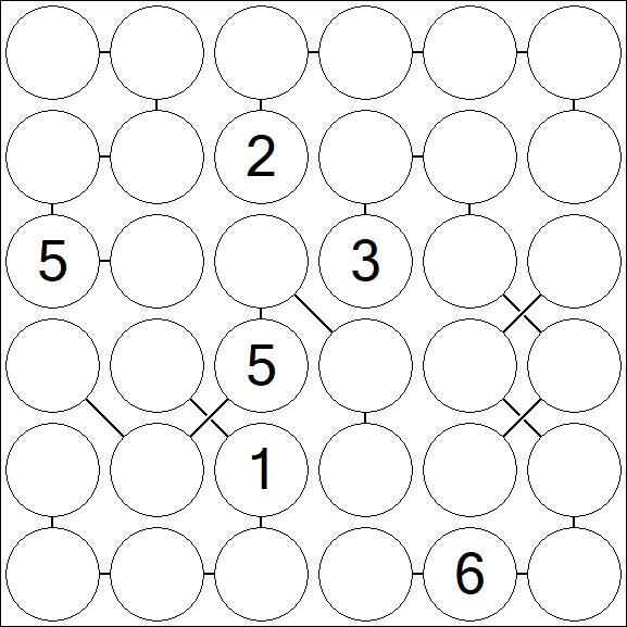Chain Sudoku 6x6 - Difficile
