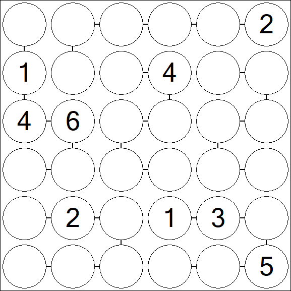 Chain Sudoku 6x6 - Difficile