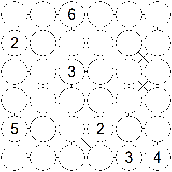 Chain Sudoku 6x6 - Difficile