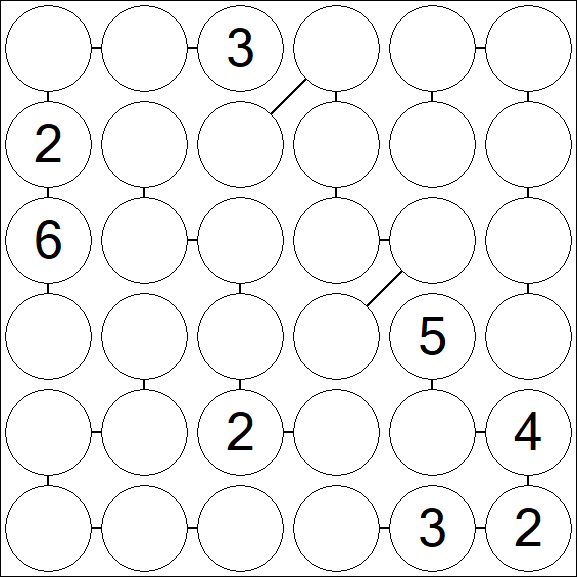 Chain Sudoku 6x6 - Difficile