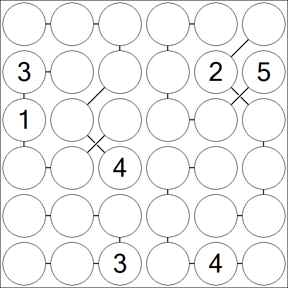 Chain Sudoku 6x6 - Difficile