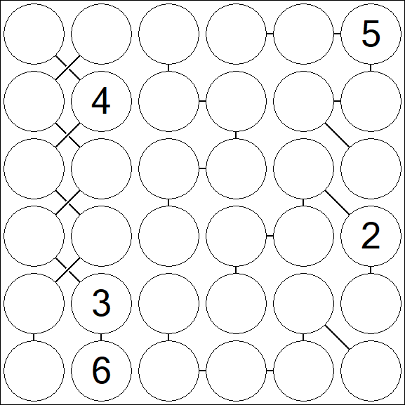 Chain Sudoku 6x6 - Difficile