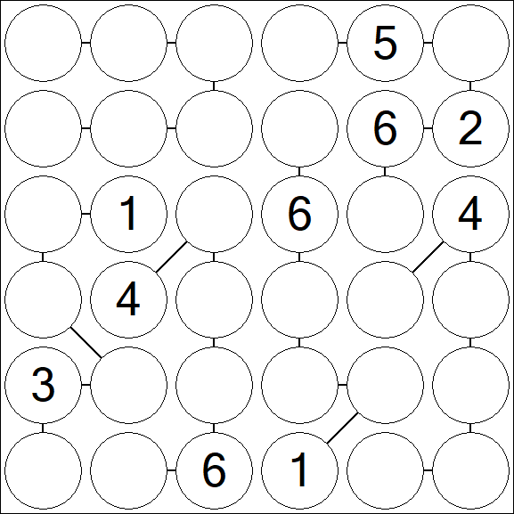 Chain Sudoku 6x6 - Difficile