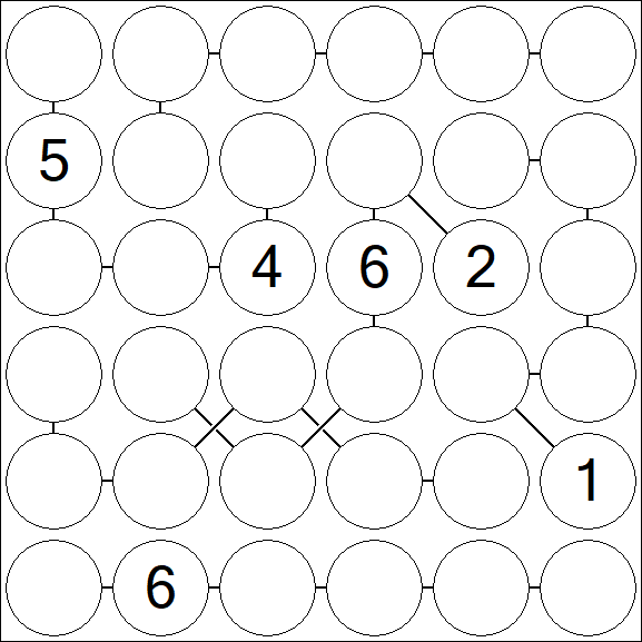 Chain Sudoku 6x6 - Difficile