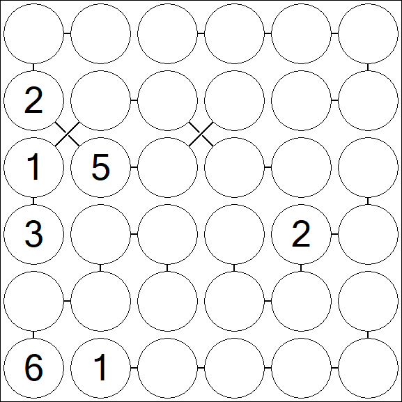 Chain Sudoku 6x6 - Difficile