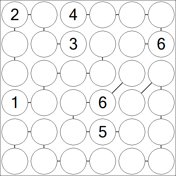 Chain Sudoku 6x6 - Difficile