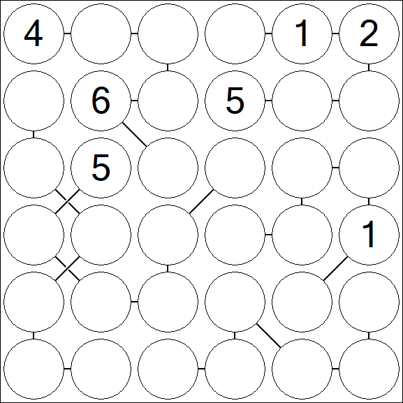 Chain Sudoku 6x6 - Difficile