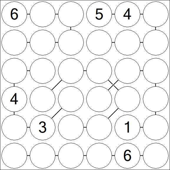 Chain Sudoku 6x6 - Difficile