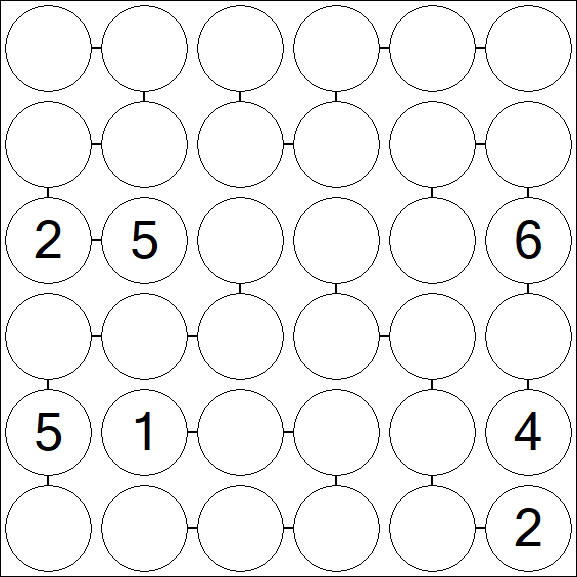 Chain Sudoku 6x6 - Difficile