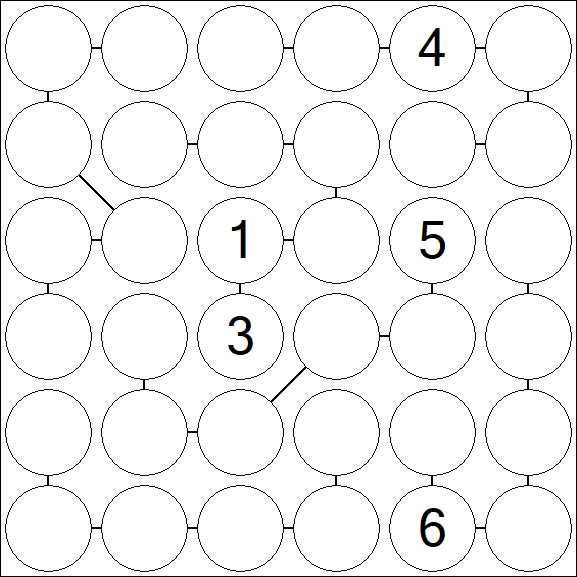 Chain Sudoku 6x6 - Difficile