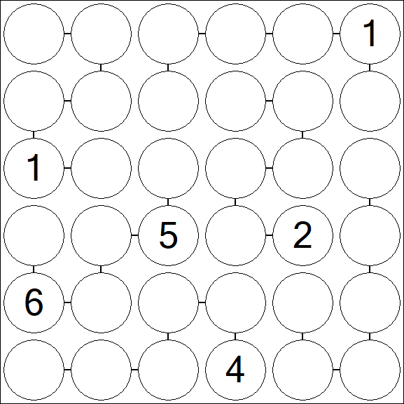 Chain Sudoku 6x6 - Difficile