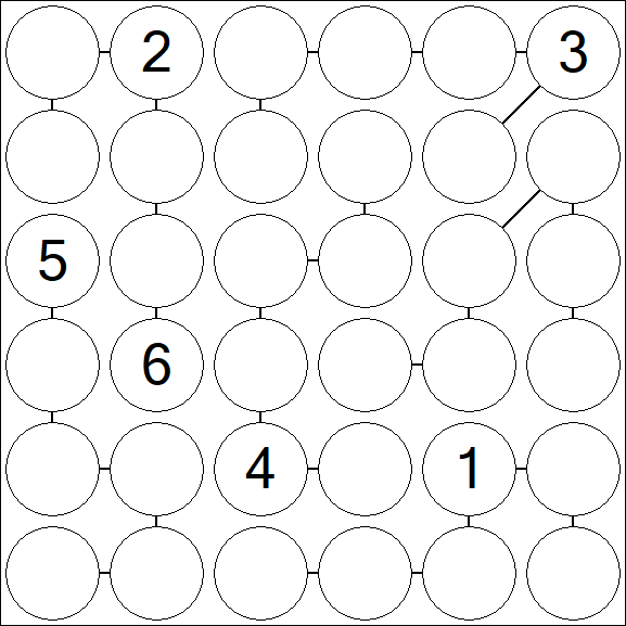 Chain Sudoku 6x6 - Difficile