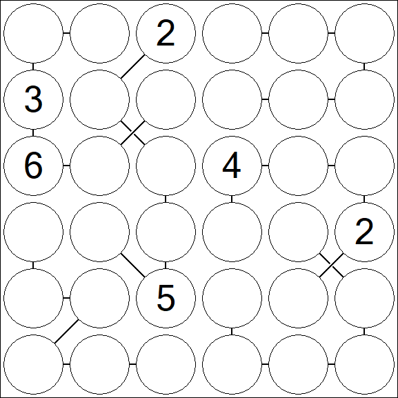 Chain Sudoku 6x6 - Difficile