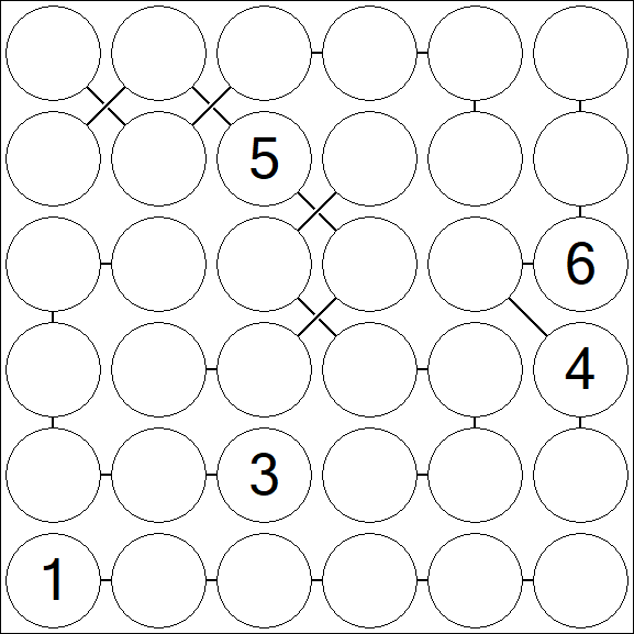 Chain Sudoku 6x6 - Difficile