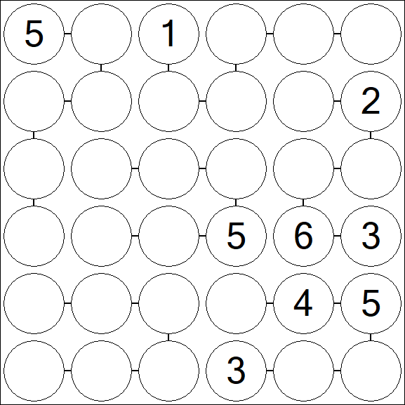 Chain Sudoku 6x6 - Difficile