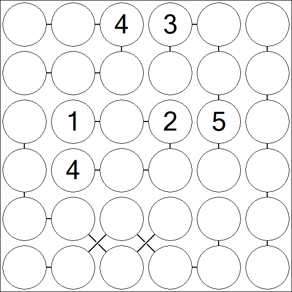 Chain Sudoku 6x6 - Difficile