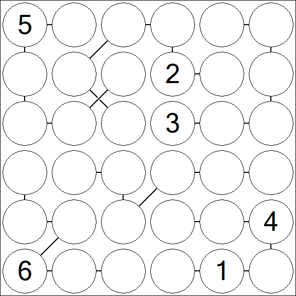 Chain Sudoku 6x6 - Difficile