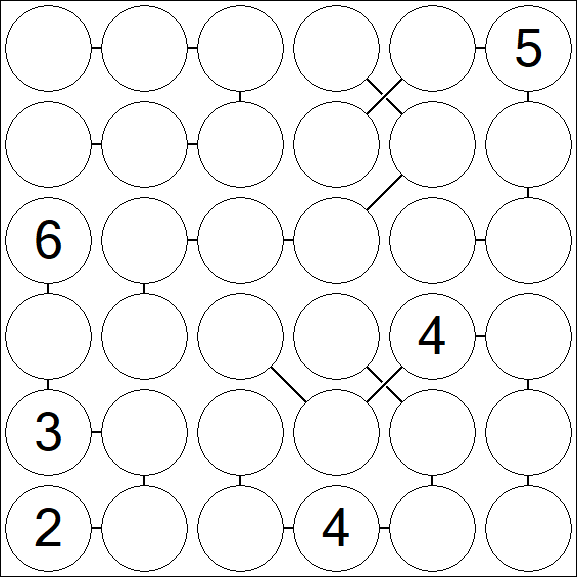 Chain Sudoku 6x6 - Difficile
