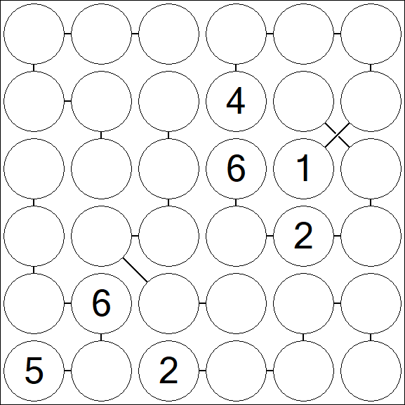 Chain Sudoku 6x6 - Difficile