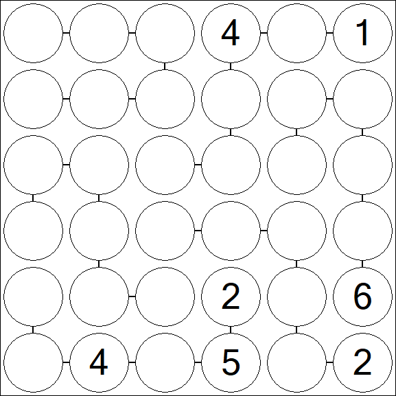 Chain Sudoku 6x6 - Difficile