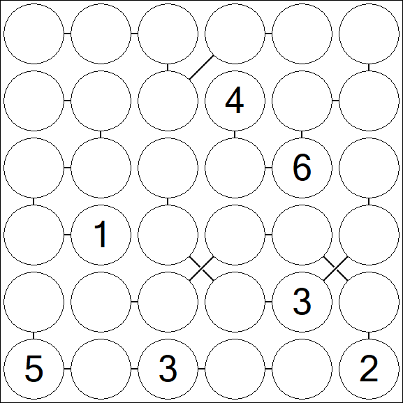 Chain Sudoku 6x6 - Difficile