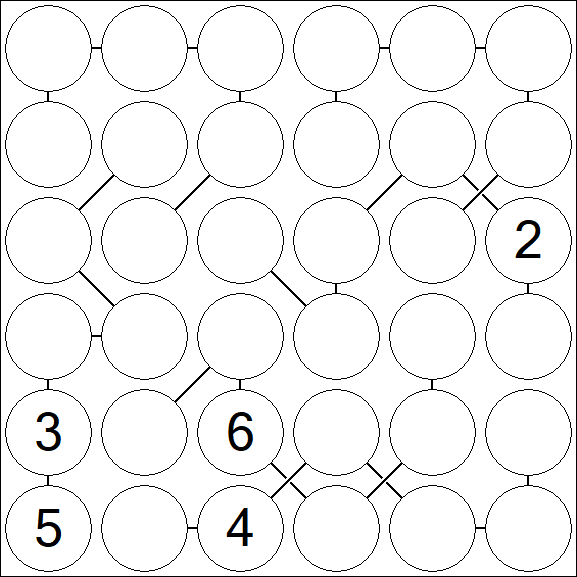 Chain Sudoku 6x6 - Difficile