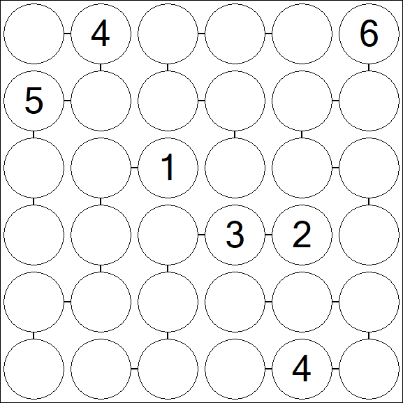Chain Sudoku 6x6 - Difficile
