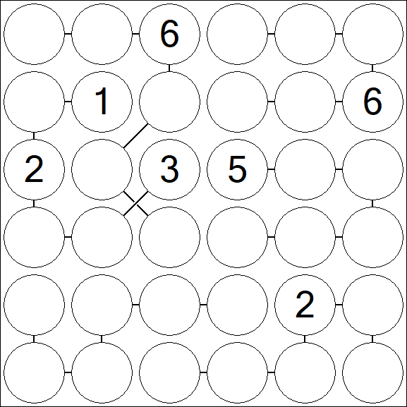 Chain Sudoku 6x6 - Difícil
