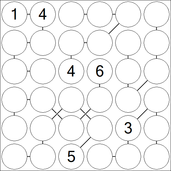 Chain Sudoku 6x6 - Difficile
