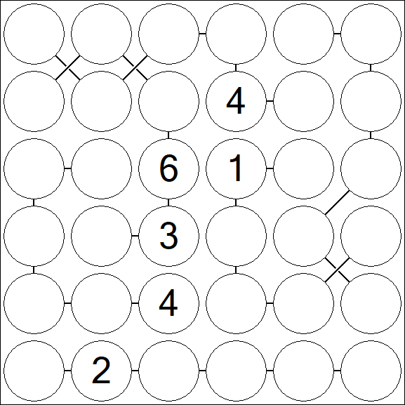 Chain Sudoku 6x6 - Difficile