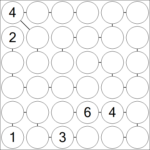 Chain Sudoku 6x6 - Difficile