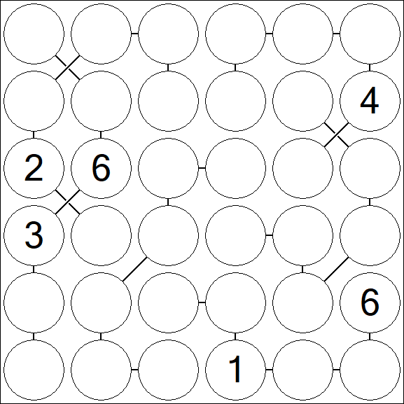 Chain Sudoku 6x6 - Difficile