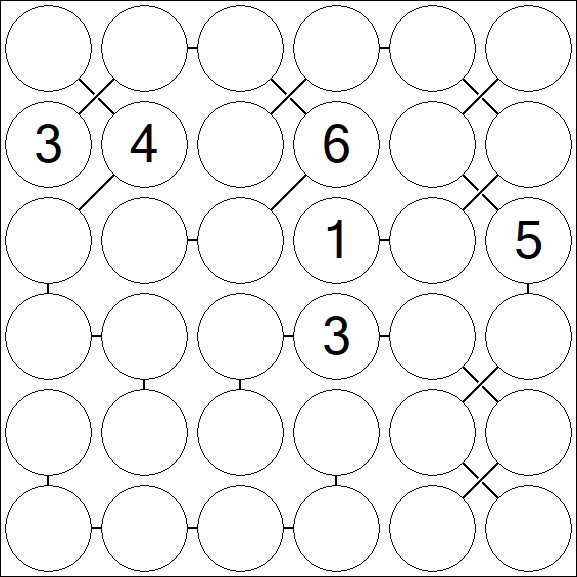 Chain Sudoku 6x6 - Difícil