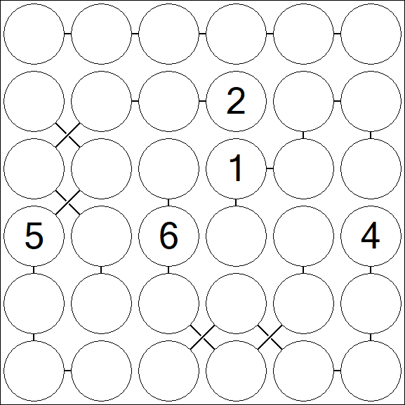 Chain Sudoku 6x6 - Difficile