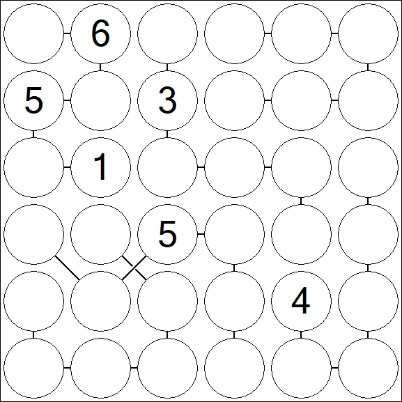 Chain Sudoku 6x6 - Difficile