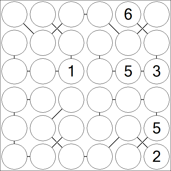 Chain Sudoku 6x6 - Difficile
